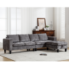 Ultimate 5-Seat Modular Sofa with Storage Ottoman | Convertible L-Shaped Sectional Couch | Reversible Chaise & Riveted Design