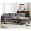 Ultimate 5-Seat Modular Sofa with Storage Ottoman | Convertible L-Shaped Sectional Couch | Reversible Chaise & Riveted Design