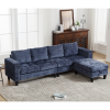 Ultimate 5-Seat Modular Sofa with Storage Ottoman | Convertible L-Shaped Sectional Couch | Reversible Chaise & Riveted Design