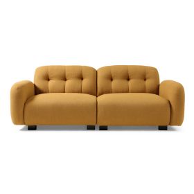 COZY 81" TEDDY FLEECE SOFA – 3-SEATER MODERN SECTIONAL WITH WOODEN LEGS | DEEP SEAT LOUNGE COUCH FOR LIVING ROOM (Color: as Pic)