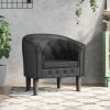 Tub Chair Black Faux Leather