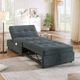 ULTIMATE 4-IN-1 SOFA BED WITH STORAGE & USB PORT – COMPACT FOLDING OTTOMAN FOR SMALL SPACES (Color: as Pic)