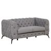 63" Velvet Upholstered Loveseat Sofa,Modern Loveseat Sofa with Button Tufted Back,2-Person Loveseat Sofa Couch for Living Room,Bedroom,or Small Space,