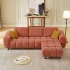 LUXE CARAMEL CONVERTIBLE SECTIONAL | MODERN L-SHAPED MARSHMALLOW SOFA COUCH