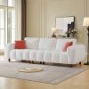 Luxurious Cream Convertible Sectional Sofa | Modern L-Shaped Fabric Couch for Living Room & Office | Stylish White Marshmallow Design