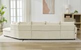 LUXURY 146.9" L-SHAPED SECTIONAL SOFA BED W/ STORAGE OTTOMAN, CHAISE & USB PORTS | PULL-OUT COUCH FOR LIVING ROOM