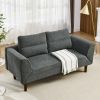 ULTRA COMFY CONVERTIBLE FUTON SOFA BED | ADJUSTABLE ARMREST & PLUSH CUSHION | STURDY WOOD FRAME LOVESEAT SLEEPER