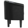 Tub Chair Black Faux Leather