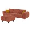 LUXE CARAMEL CONVERTIBLE SECTIONAL | MODERN L-SHAPED MARSHMALLOW SOFA COUCH