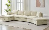 LUXURY 146.9" L-SHAPED SECTIONAL SOFA BED W/ STORAGE OTTOMAN, CHAISE & USB PORTS | PULL-OUT COUCH FOR LIVING ROOM