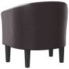 Tub Chair Brown Faux Leather