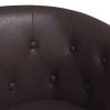 Tub Chair Brown Faux Leather