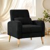 Chic Mid-Century Modern Accent Chair | Plush Upholstered Armchair with Sleek Metal Legs – Perfect Living Room Single Sofa