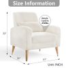 Chic Mid-Century Modern Accent Chair | Plush Upholstered Armchair with Sleek Metal Legs – Perfect Living Room Single Sofa