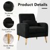 Chic Mid-Century Modern Accent Chair | Plush Upholstered Armchair with Sleek Metal Legs – Perfect Living Room Single Sofa