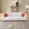 Luxurious Cream Convertible Sectional Sofa | Modern L-Shaped Fabric Couch for Living Room & Office | Stylish White Marshmallow Design