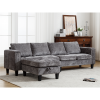 Ultimate 5-Seat Modular Sofa with Storage Ottoman | Convertible L-Shaped Sectional Couch | Reversible Chaise & Riveted Design