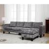 Ultimate 5-Seat Modular Sofa with Storage Ottoman | Convertible L-Shaped Sectional Couch | Reversible Chaise & Riveted Design