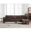 Ultimate 5-Seat Modular Sofa with Storage Ottoman | Convertible L-Shaped Sectional Couch | Reversible Chaise & Riveted Design