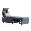 Ultimate 3-in-1 Sofa Bed: Bluetooth Speaker Chair, Reclining Futon with 2 USB Ports & Phone Holder