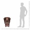 Tub Chair with Footstool Brown Faux Leather