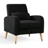 Chic Mid-Century Modern Accent Chair | Plush Upholstered Armchair with Sleek Metal Legs – Perfect Living Room Single Sofa