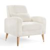 Chic Mid-Century Modern Accent Chair | Plush Upholstered Armchair with Sleek Metal Legs – Perfect Living Room Single Sofa