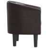 Tub Chair Brown Faux Leather