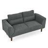 ULTRA COMFY CONVERTIBLE FUTON SOFA BED | ADJUSTABLE ARMREST & PLUSH CUSHION | STURDY WOOD FRAME LOVESEAT SLEEPER