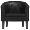 Tub Chair Black Faux Leather