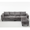 Ultimate 5-Seat Modular Sofa with Storage Ottoman | Convertible L-Shaped Sectional Couch | Reversible Chaise & Riveted Design