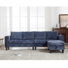 Ultimate 5-Seat Modular Sofa with Storage Ottoman | Convertible L-Shaped Sectional Couch | Reversible Chaise & Riveted Design